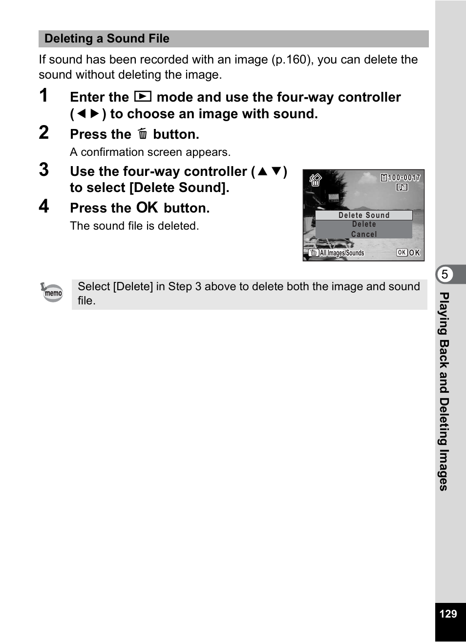 Press the i button, Press the 4 button | Pentax Optio M50 User Manual | Page 131 / 212