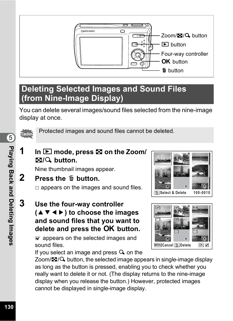 P.130 | Pentax Optio M50 User Manual | Page 132 / 212