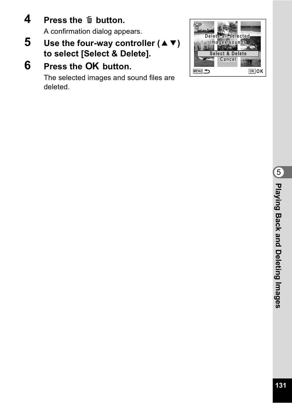 Press the i button, Press the 4 button | Pentax Optio M50 User Manual | Page 133 / 212