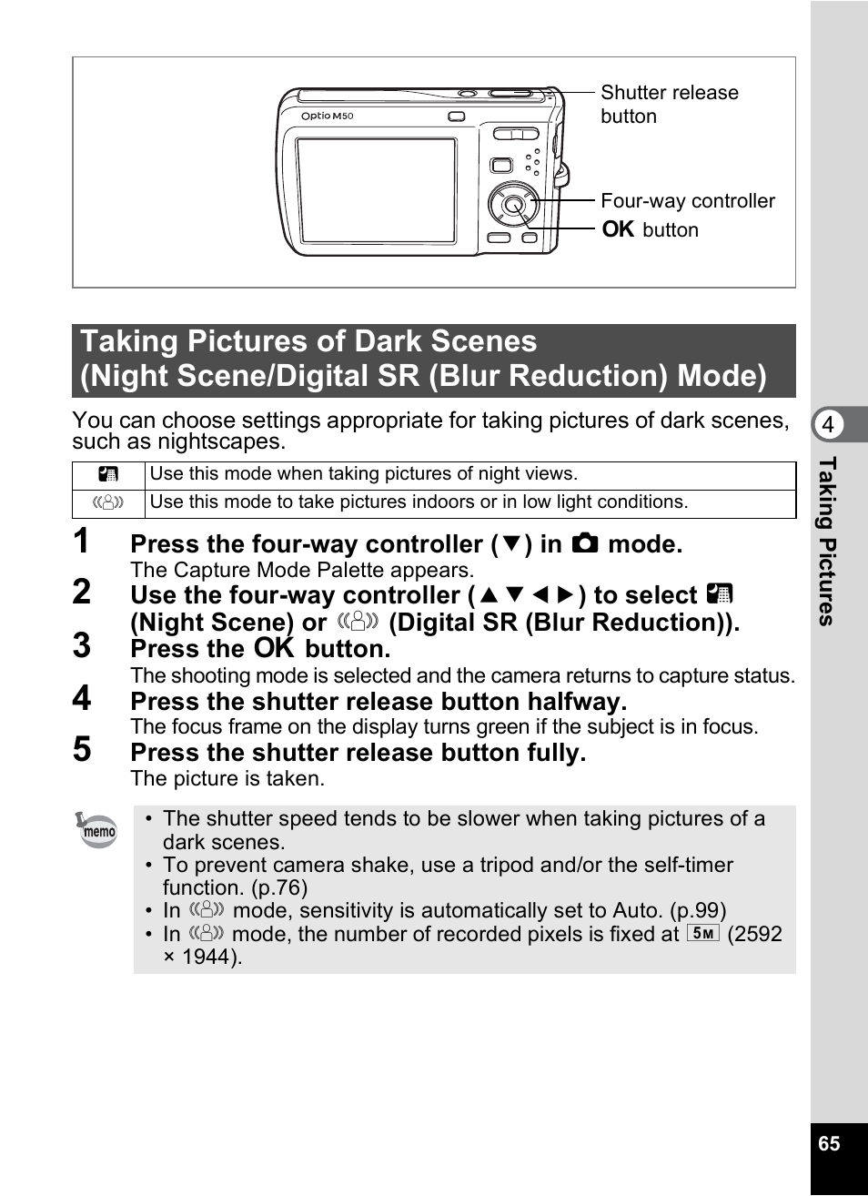 P.65 | Pentax Optio M50 User Manual | Page 67 / 212