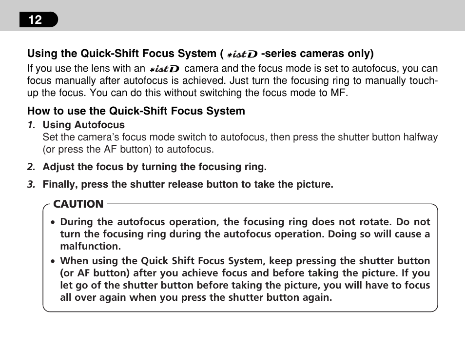 Pentax -D User Manual | Page 14 / 28