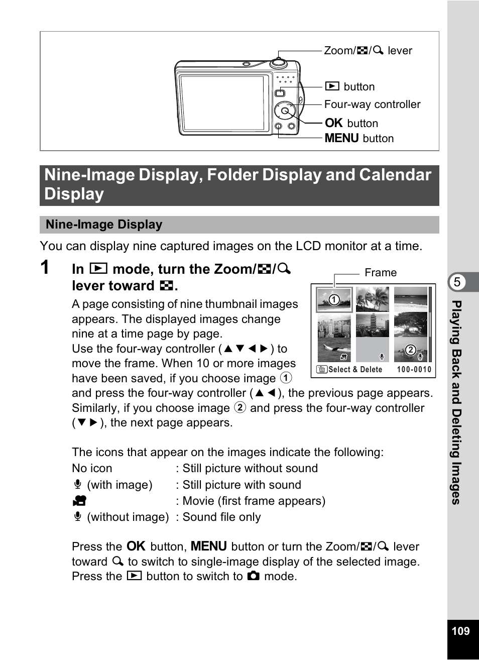 P.109), P.109 | Pentax Optio V10 User Manual | Page 111 / 192