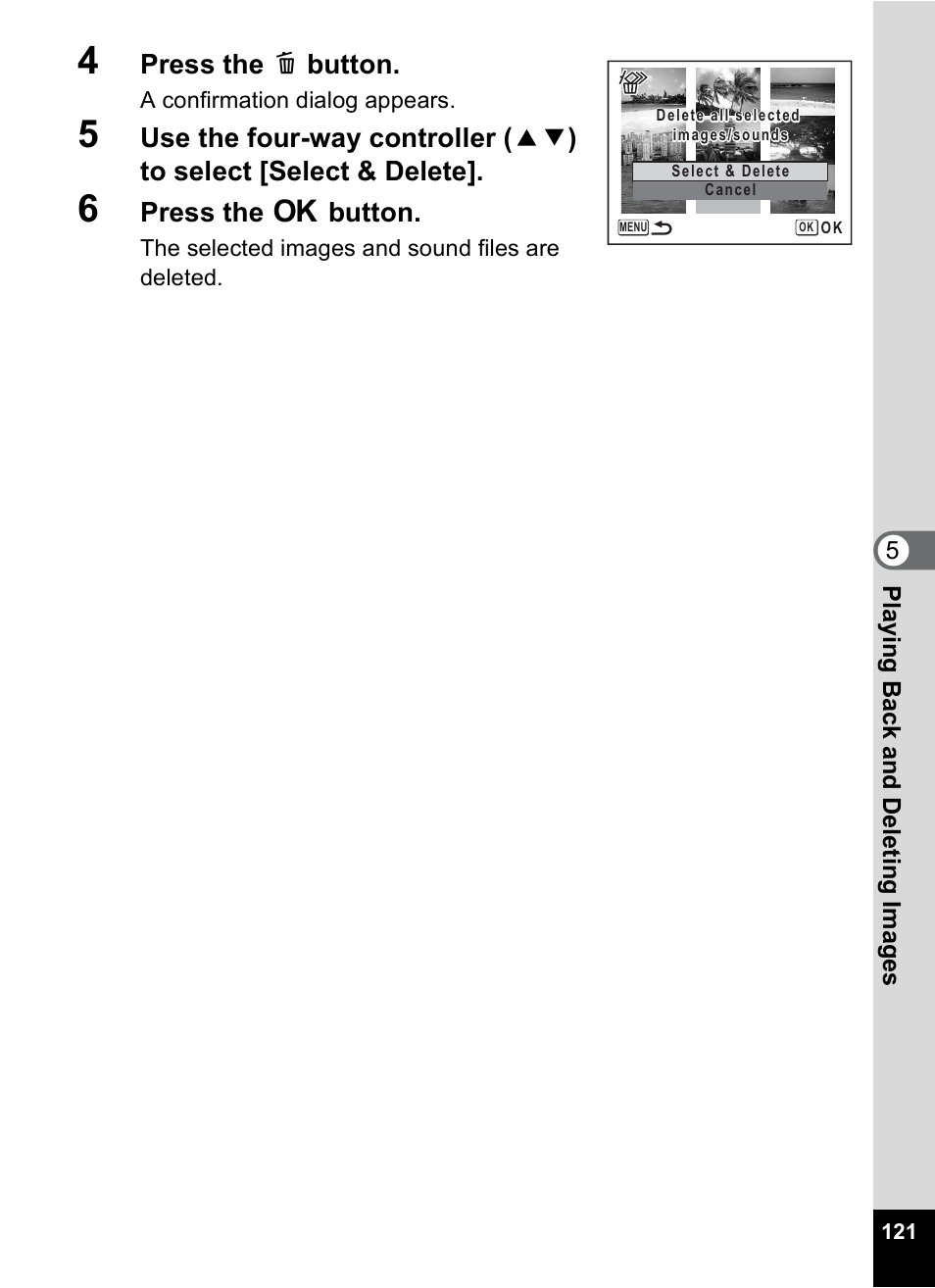 Press the i button, Press the 4 button | Pentax Optio V10 User Manual | Page 123 / 192