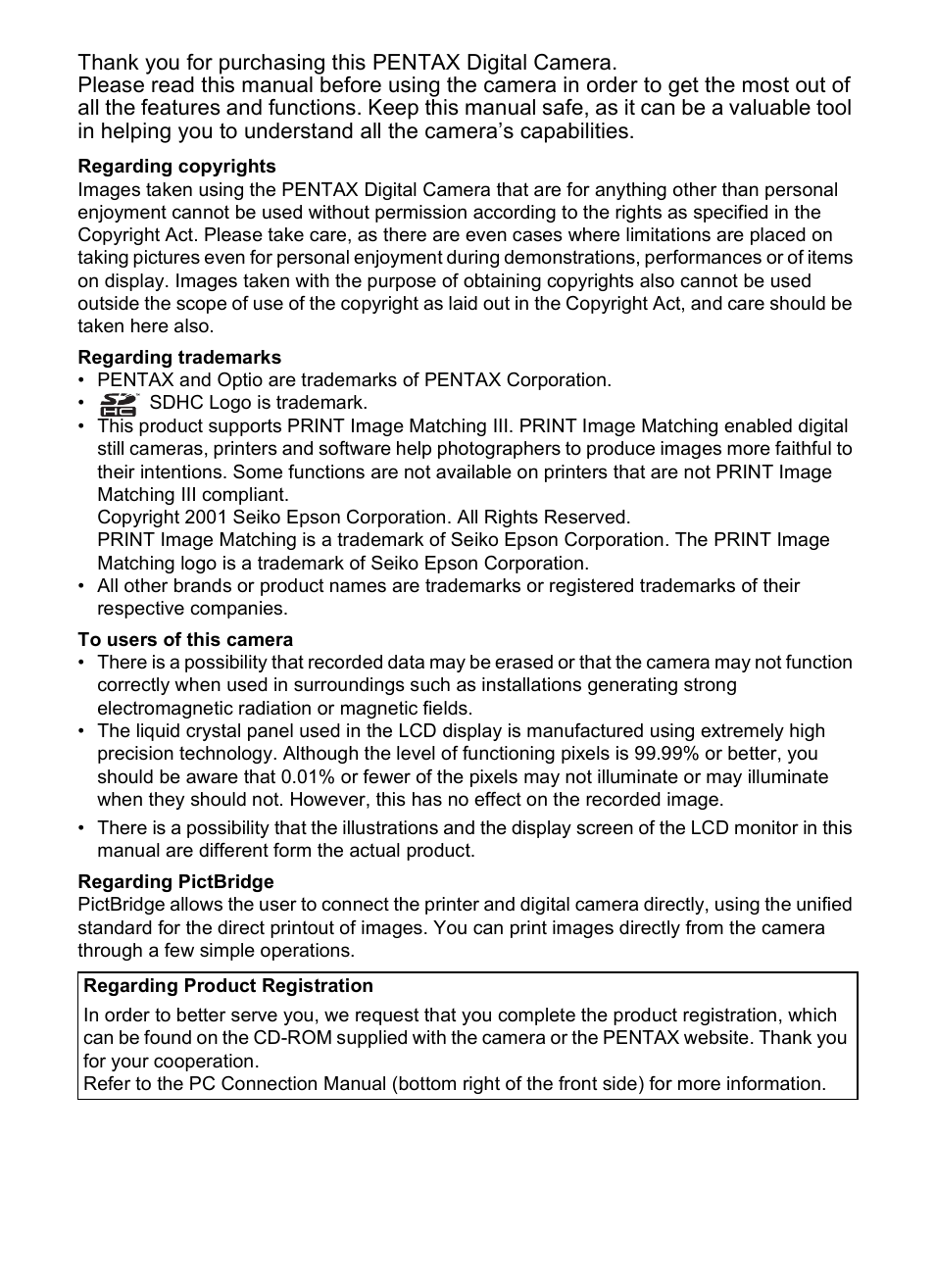 Pentax Optio V10 User Manual | Page 2 / 192