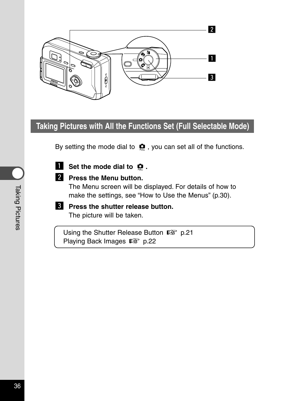 Pentax Optio 230 User Manual | Page 38 / 124