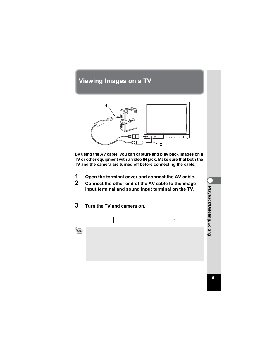 Viewing images on a tv | Pentax Optio S5n User Manual | Page 117 / 171