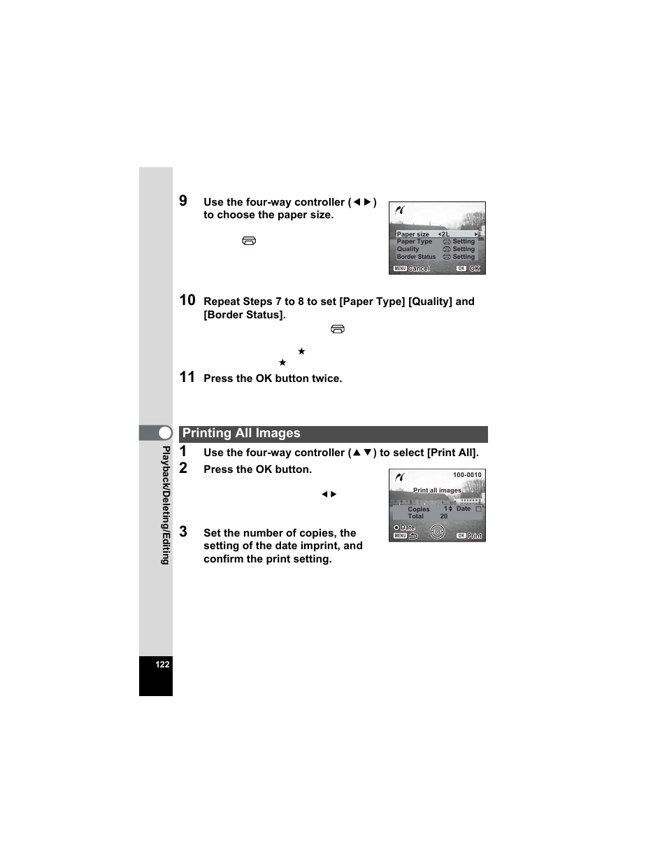 Printing all images | Pentax Optio S5n User Manual | Page 124 / 171