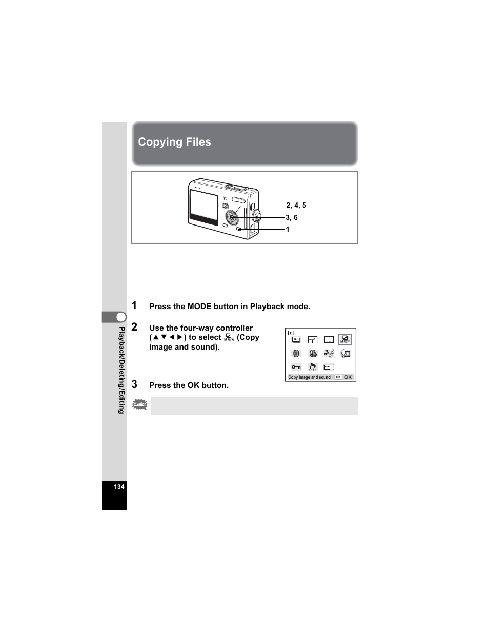 Copying files, P.134 | Pentax Optio S5n User Manual | Page 136 / 171