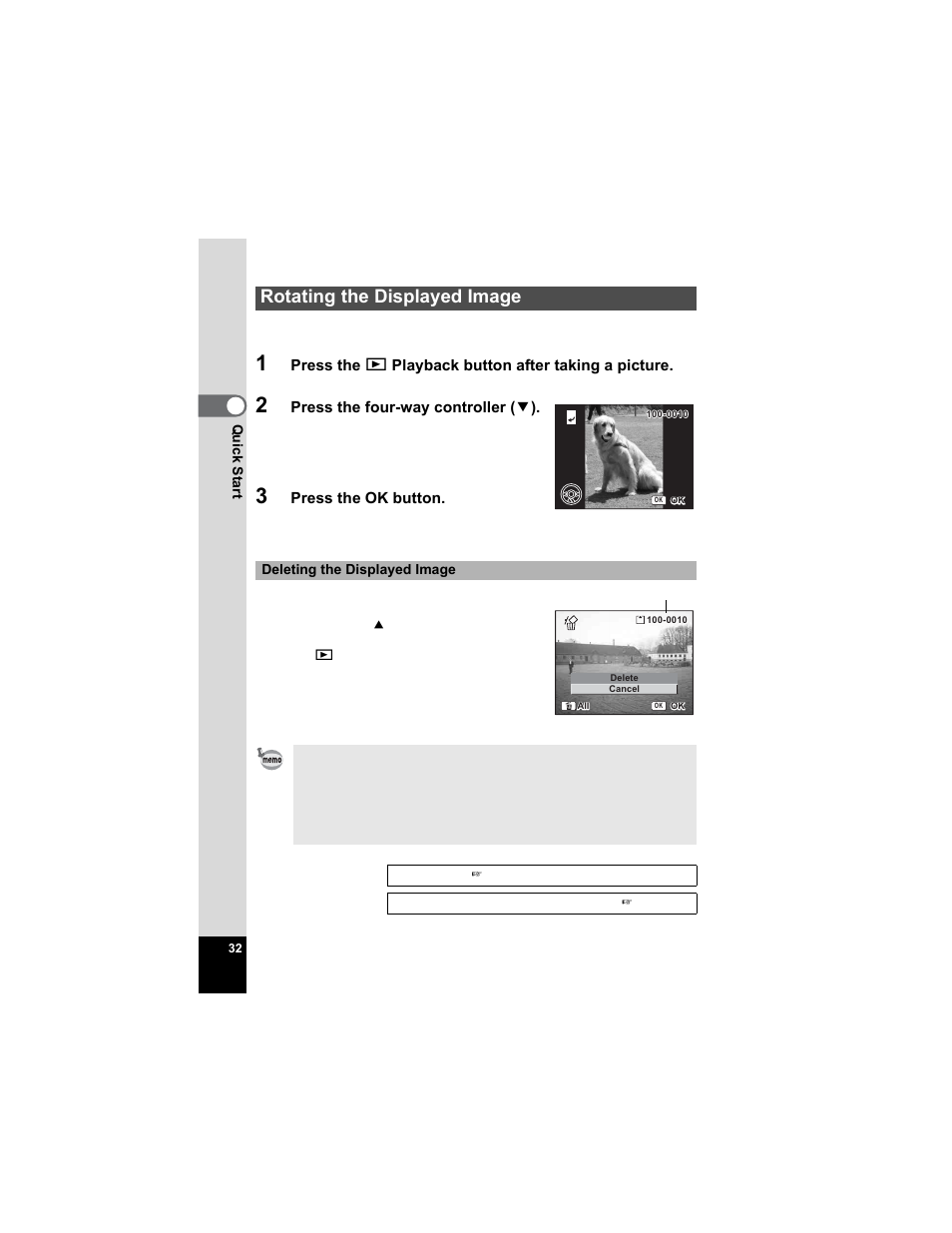 Rotating the displayed image | Pentax Optio S5n User Manual | Page 34 / 171