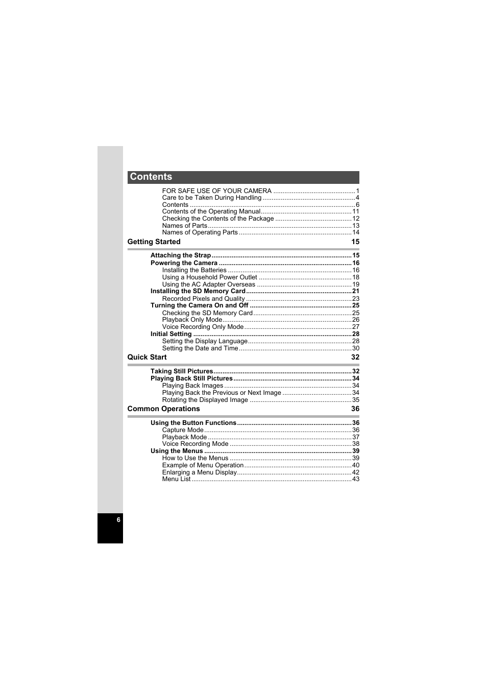 Pentax Model Optio S60 User Manual | Page 8 / 156