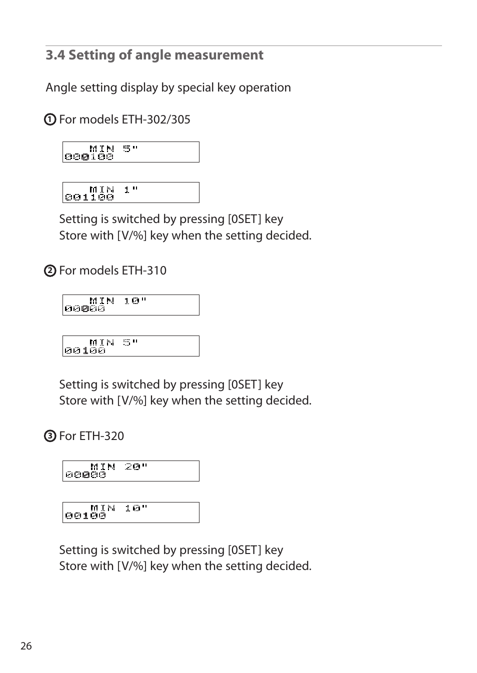 4 setting of angle measurement | Pentax ETH-310 User Manual | Page 26 / 48