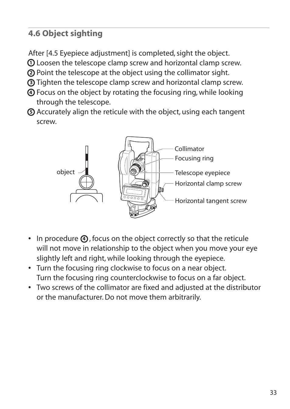 6 object sighting | Pentax ETH-310 User Manual | Page 33 / 48