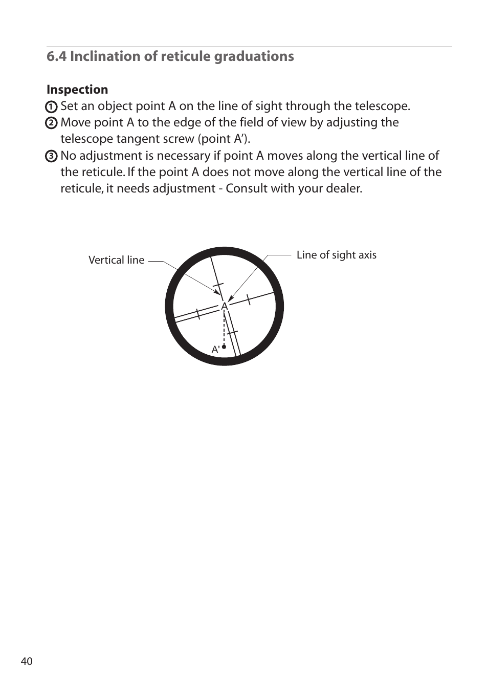 4 inclination of reticule graduations | Pentax ETH-310 User Manual | Page 40 / 48