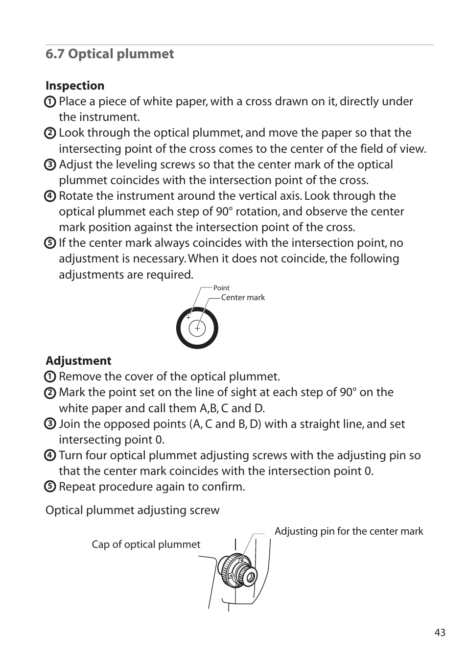 7 optical plummet | Pentax ETH-310 User Manual | Page 43 / 48