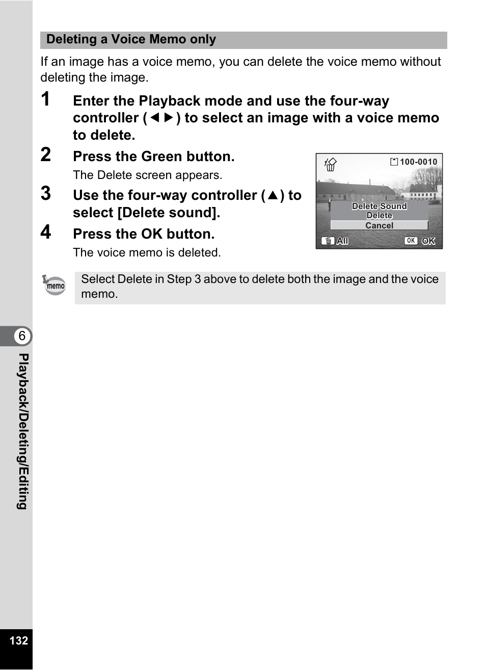 Press the green button, Press the ok button | Pentax Optio S10 User Manual | Page 134 / 208