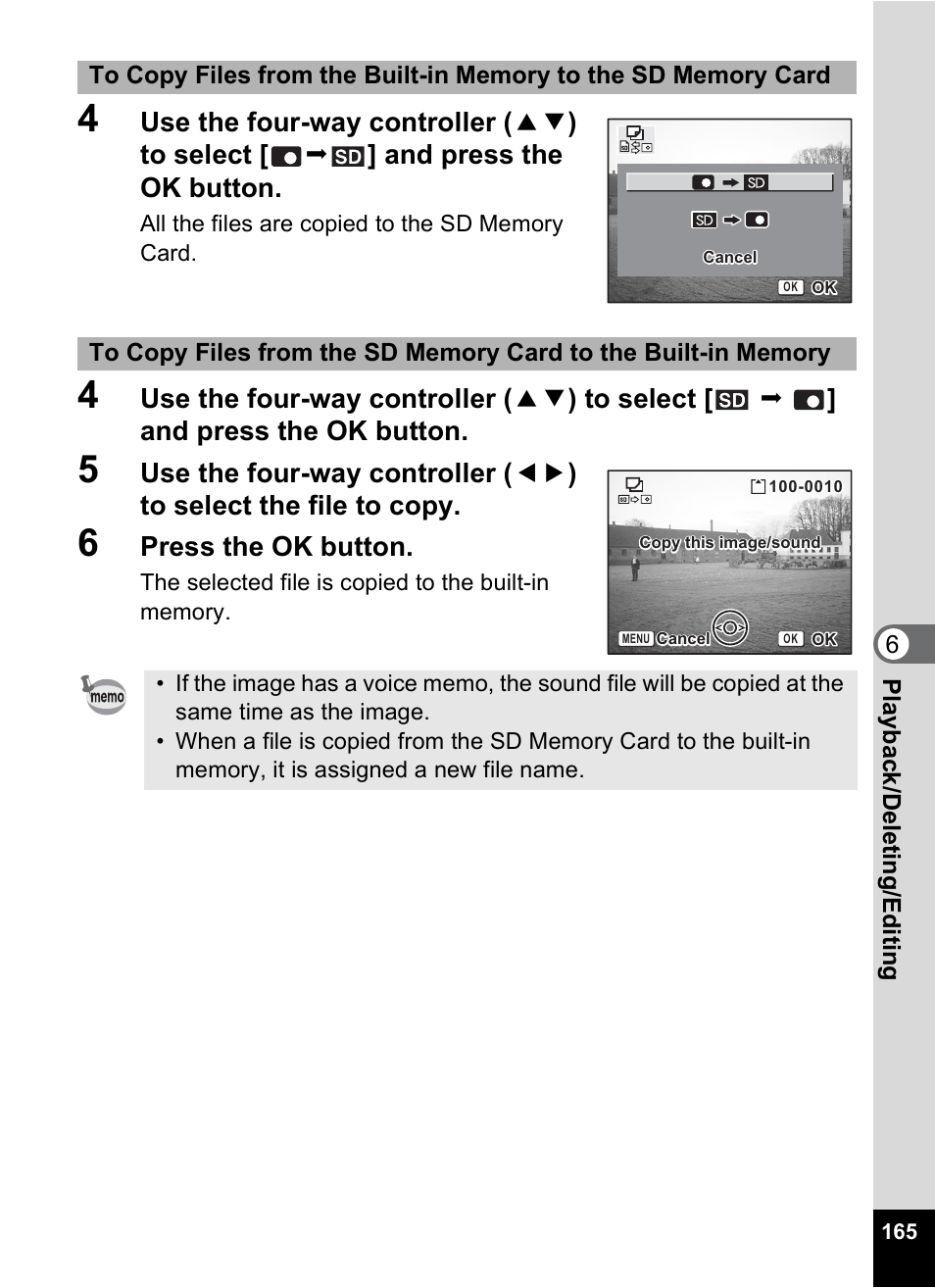 Press the ok button | Pentax Optio S10 User Manual | Page 167 / 208