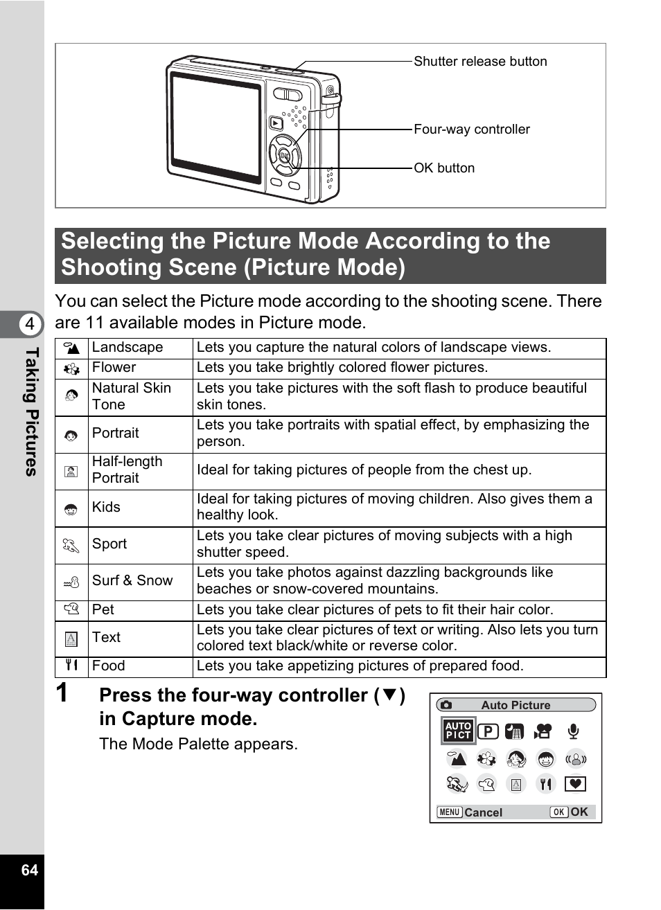 Picture mode), P.64, P.64) | Pentax Optio S10 User Manual | Page 66 / 208