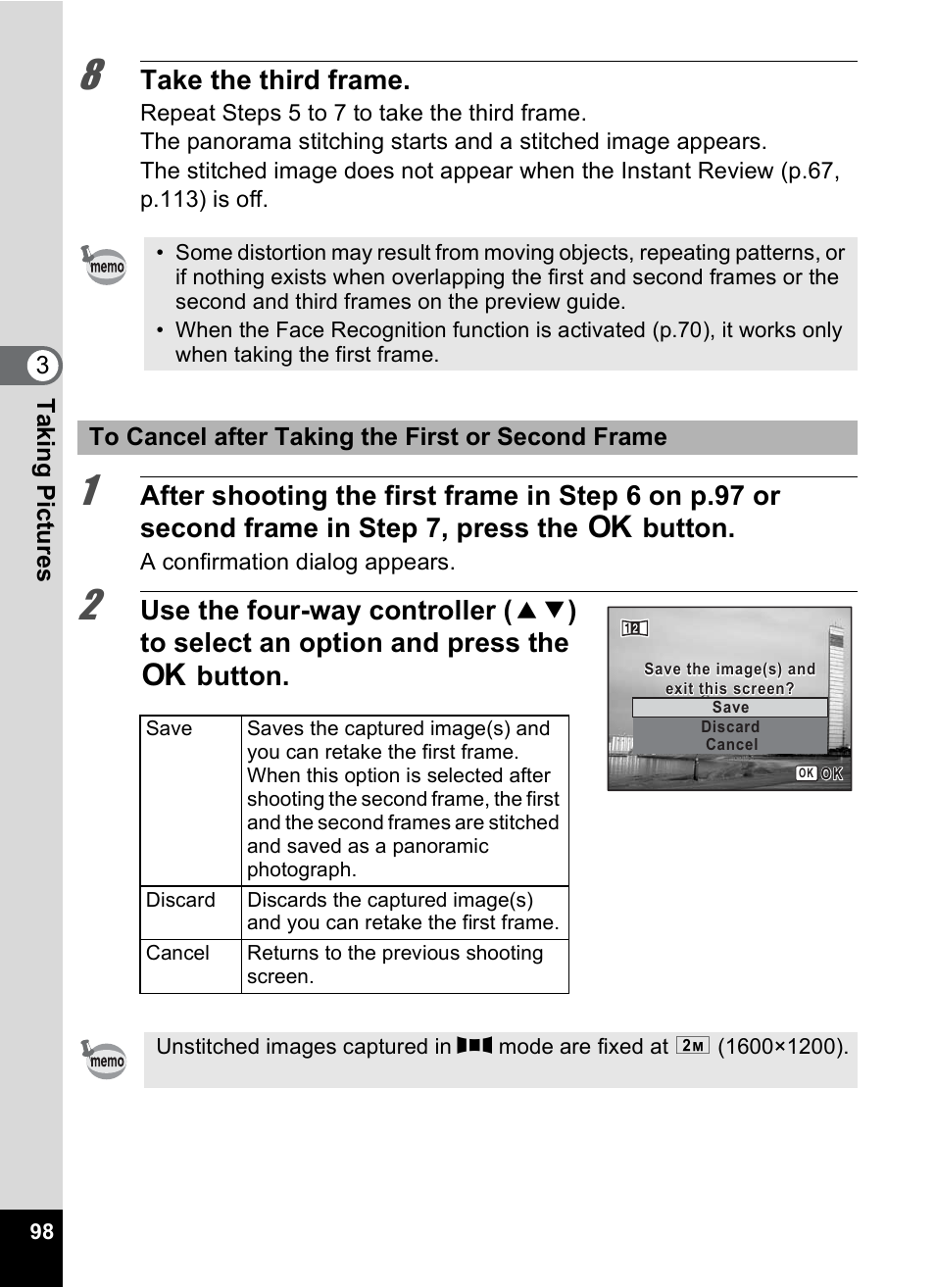 Take the third frame | Pentax Digtial Camera Optio P70 User Manual | Page 100 / 256