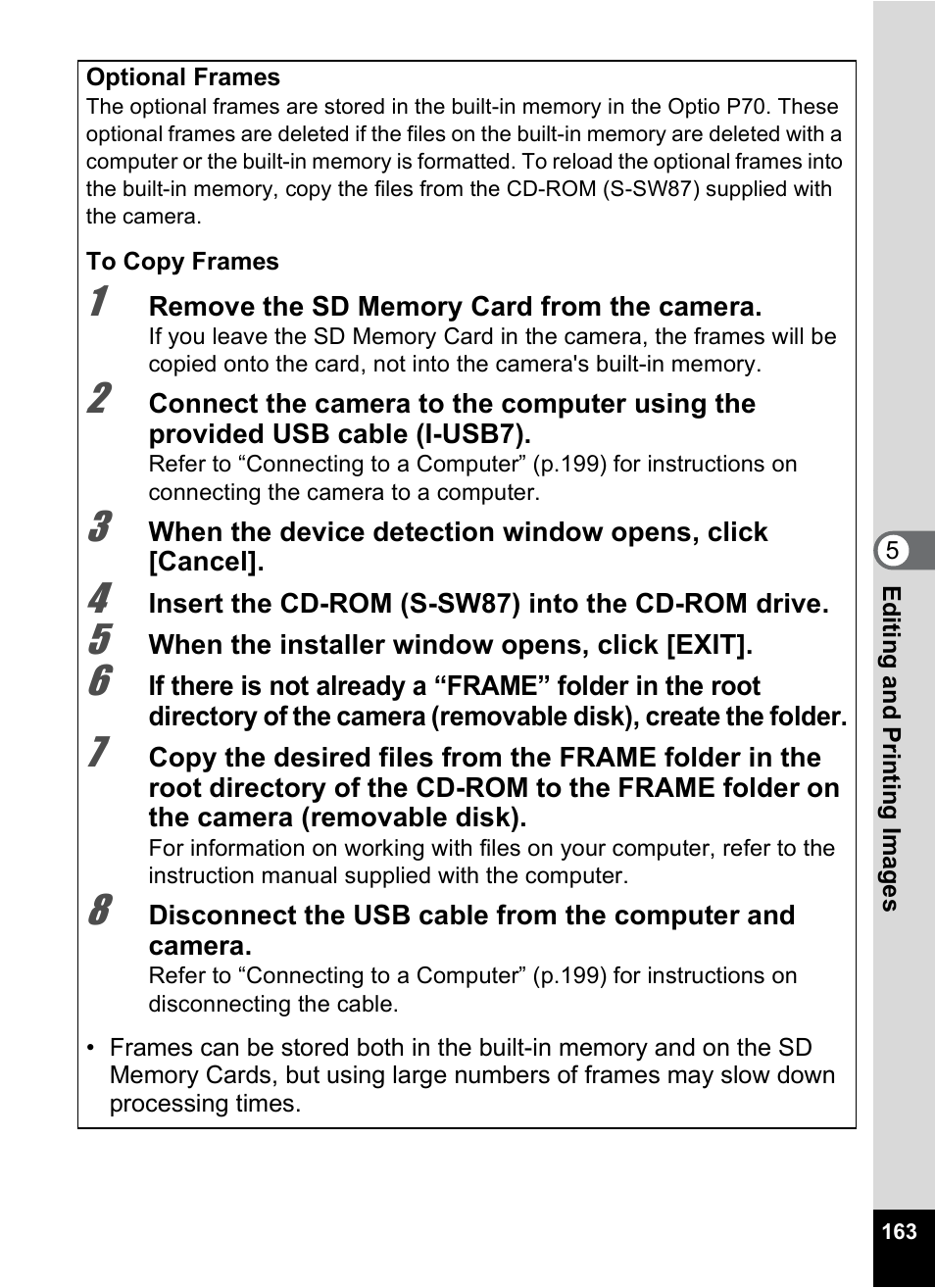 Pentax Digtial Camera Optio P70 User Manual | Page 165 / 256