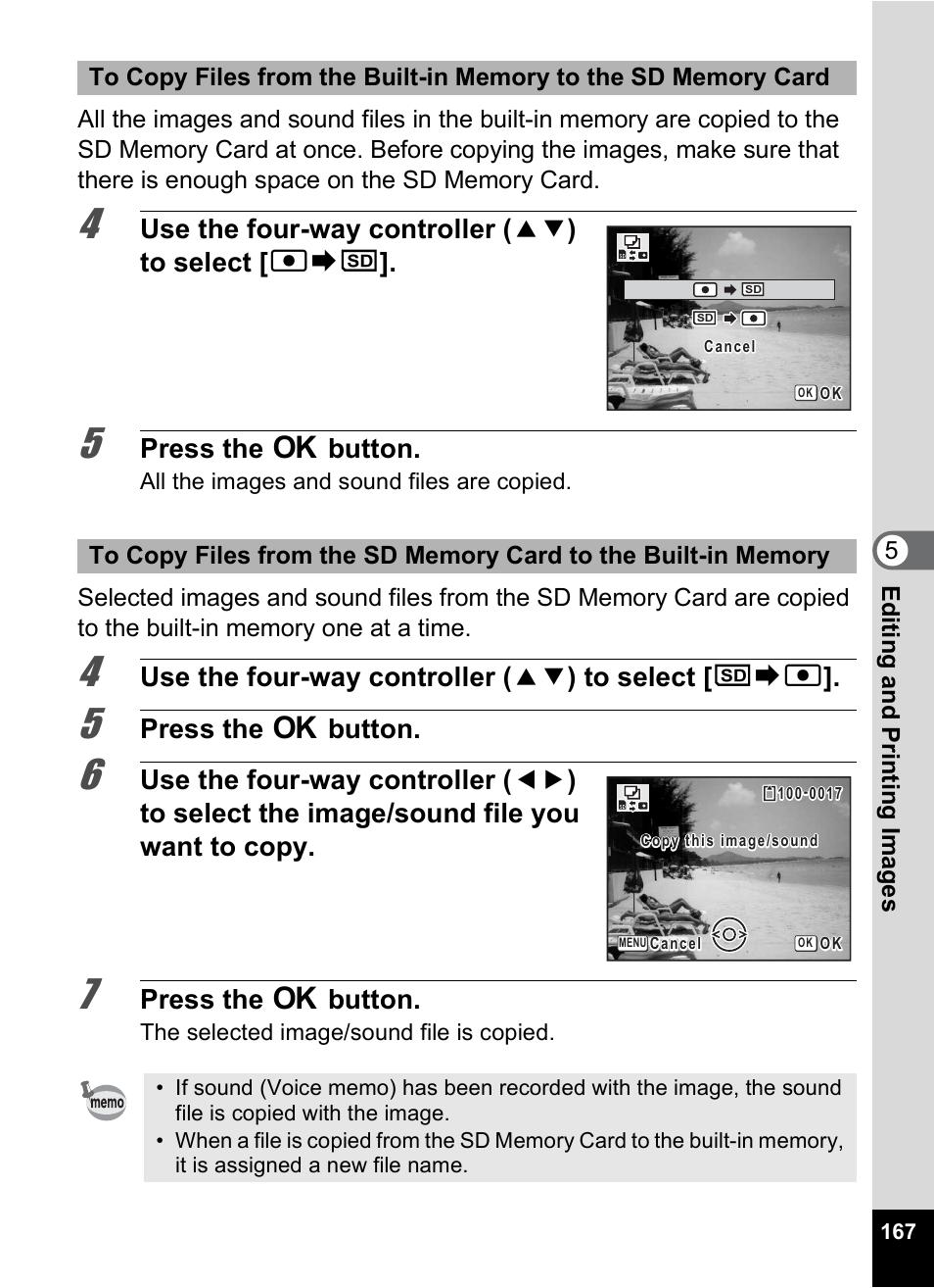 Use the four-way controller ( 23 ) to select [ 2, Press the 4 button, Use the four-way controller ( 23 ) to select [ {}2 | Pentax Digtial Camera Optio P70 User Manual | Page 169 / 256