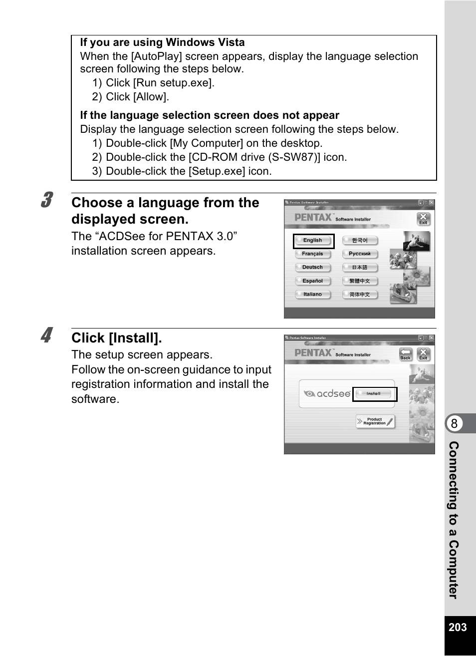 Pentax Digtial Camera Optio P70 User Manual | Page 205 / 256