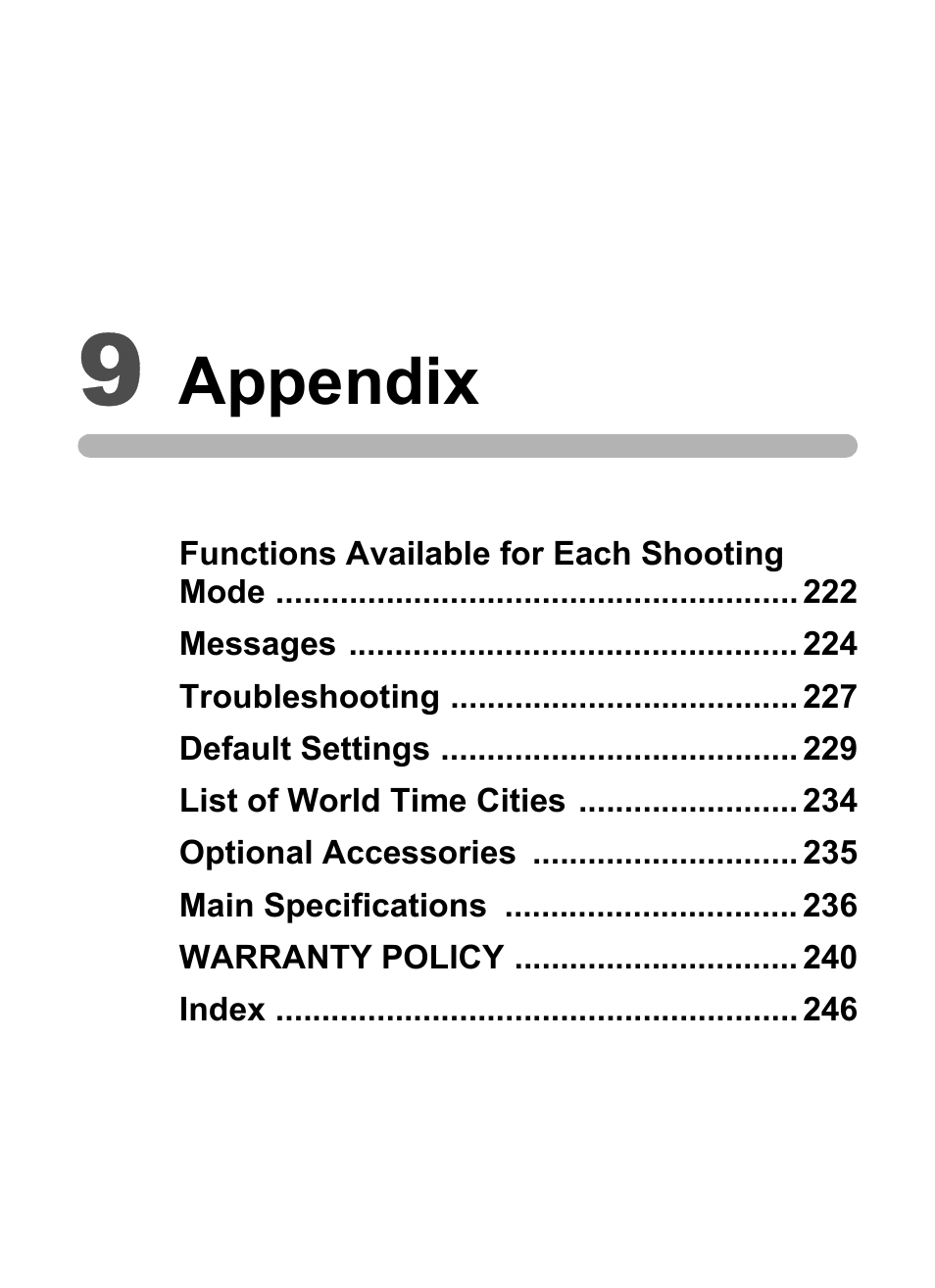 Appendix | Pentax Digtial Camera Optio P70 User Manual | Page 223 / 256