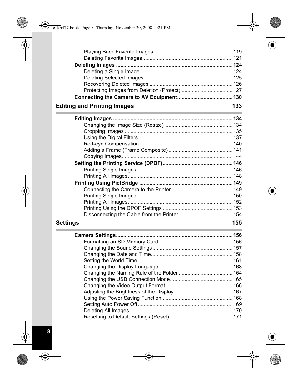 Pentax Optio E70 User Manual | Page 10 / 225