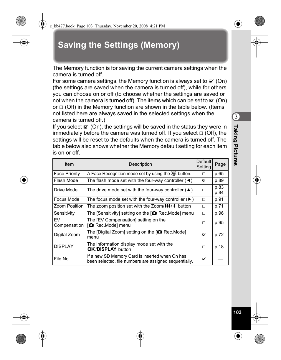 Pentax Optio E70 User Manual | Page 105 / 225