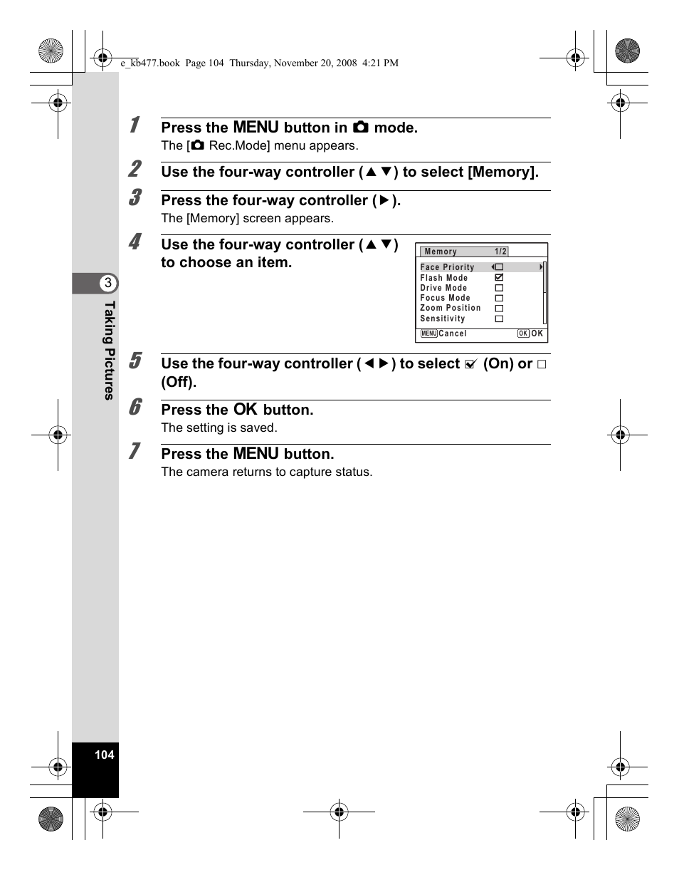 Pentax Optio E70 User Manual | Page 106 / 225