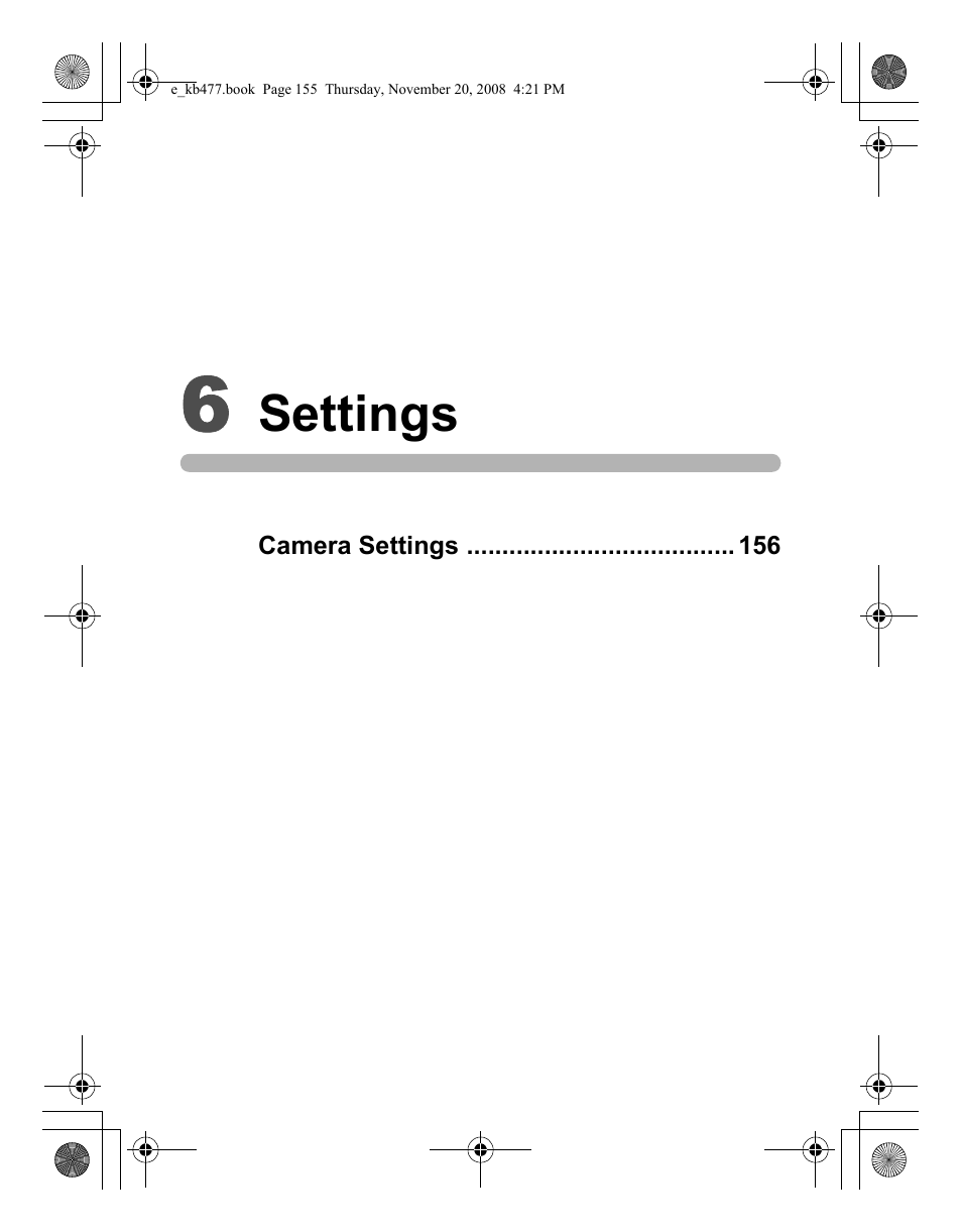 Settings | Pentax Optio E70 User Manual | Page 157 / 225