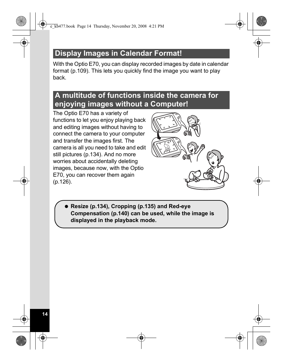 Pentax Optio E70 User Manual | Page 16 / 225