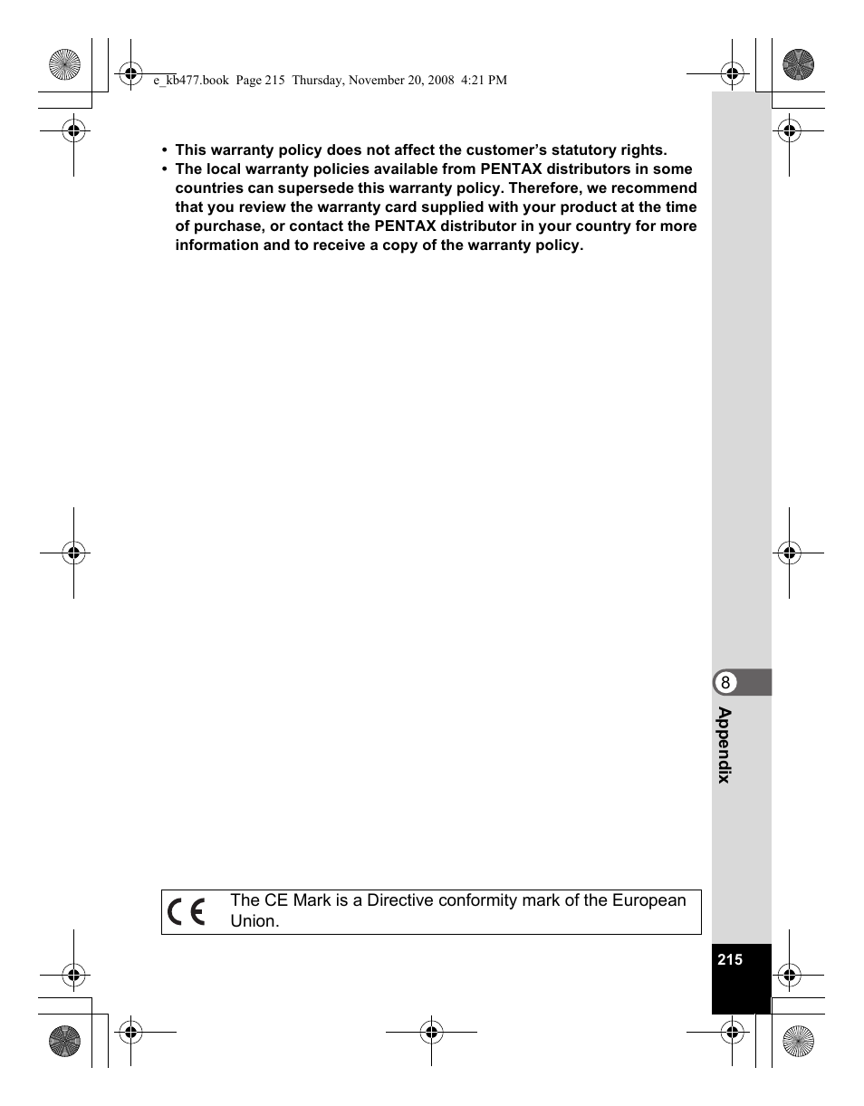 Pentax Optio E70 User Manual | Page 217 / 225