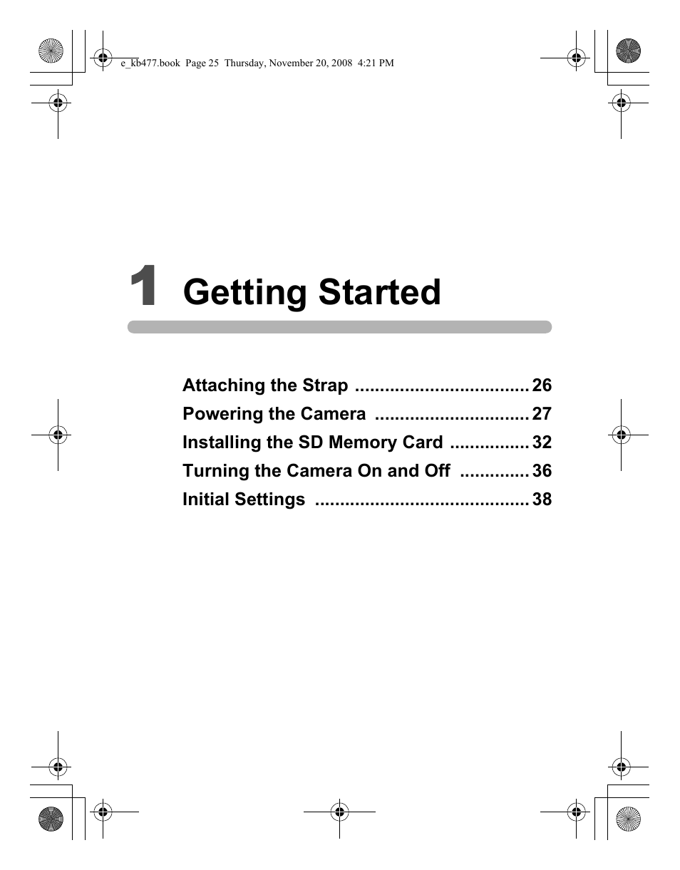 Getting started | Pentax Optio E70 User Manual | Page 27 / 225