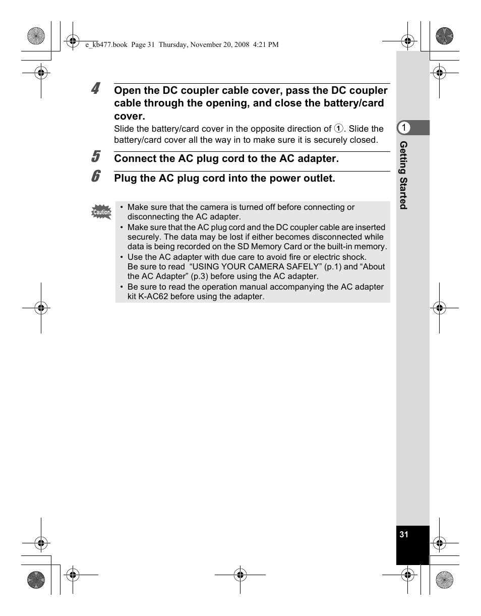 Pentax Optio E70 User Manual | Page 33 / 225