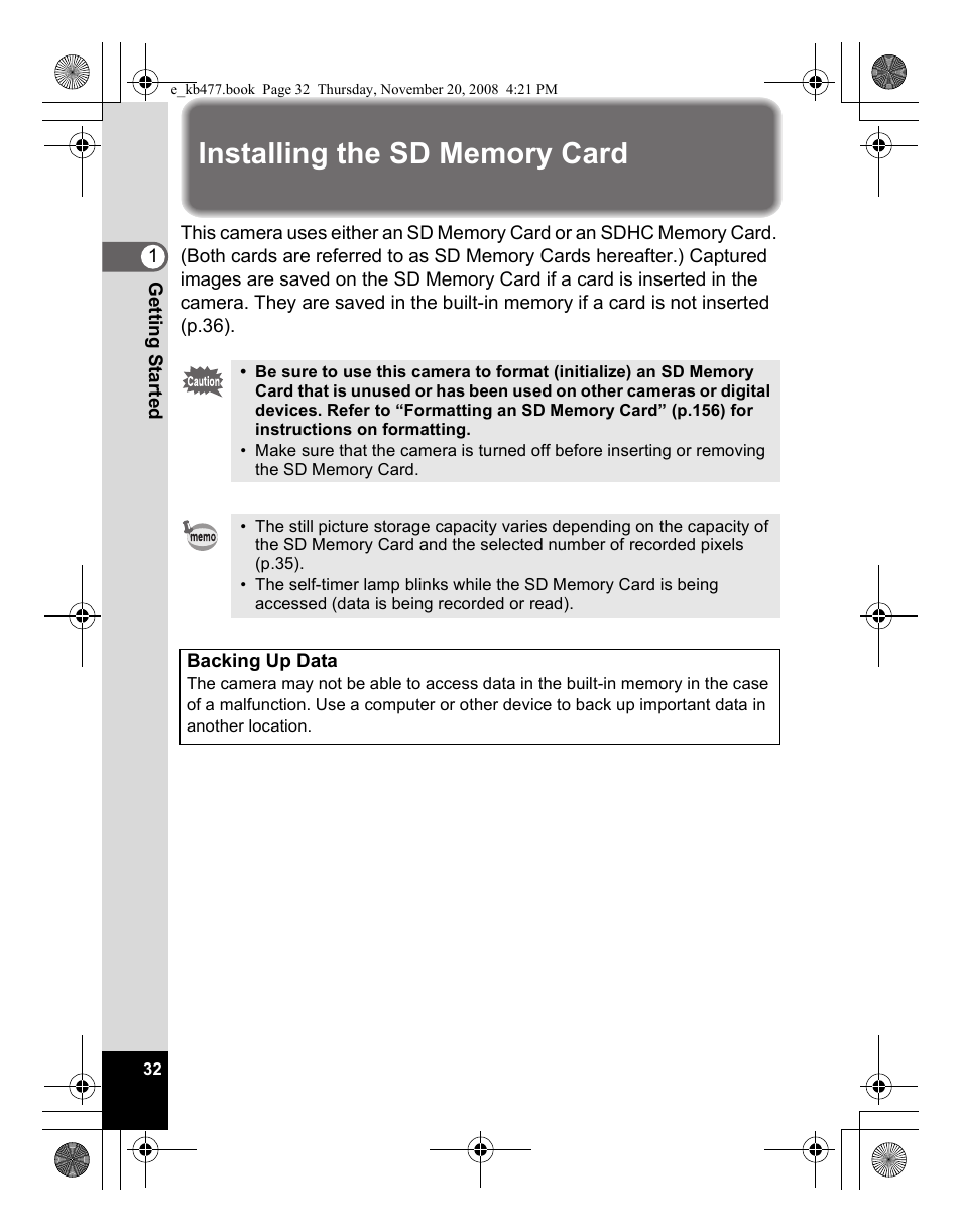 Pentax Optio E70 User Manual | Page 34 / 225