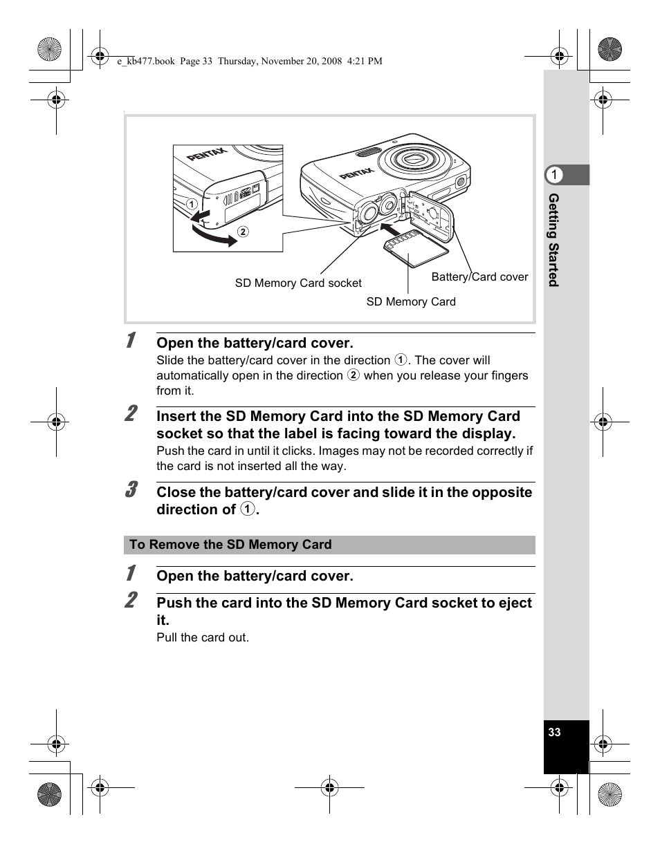 Pentax Optio E70 User Manual | Page 35 / 225