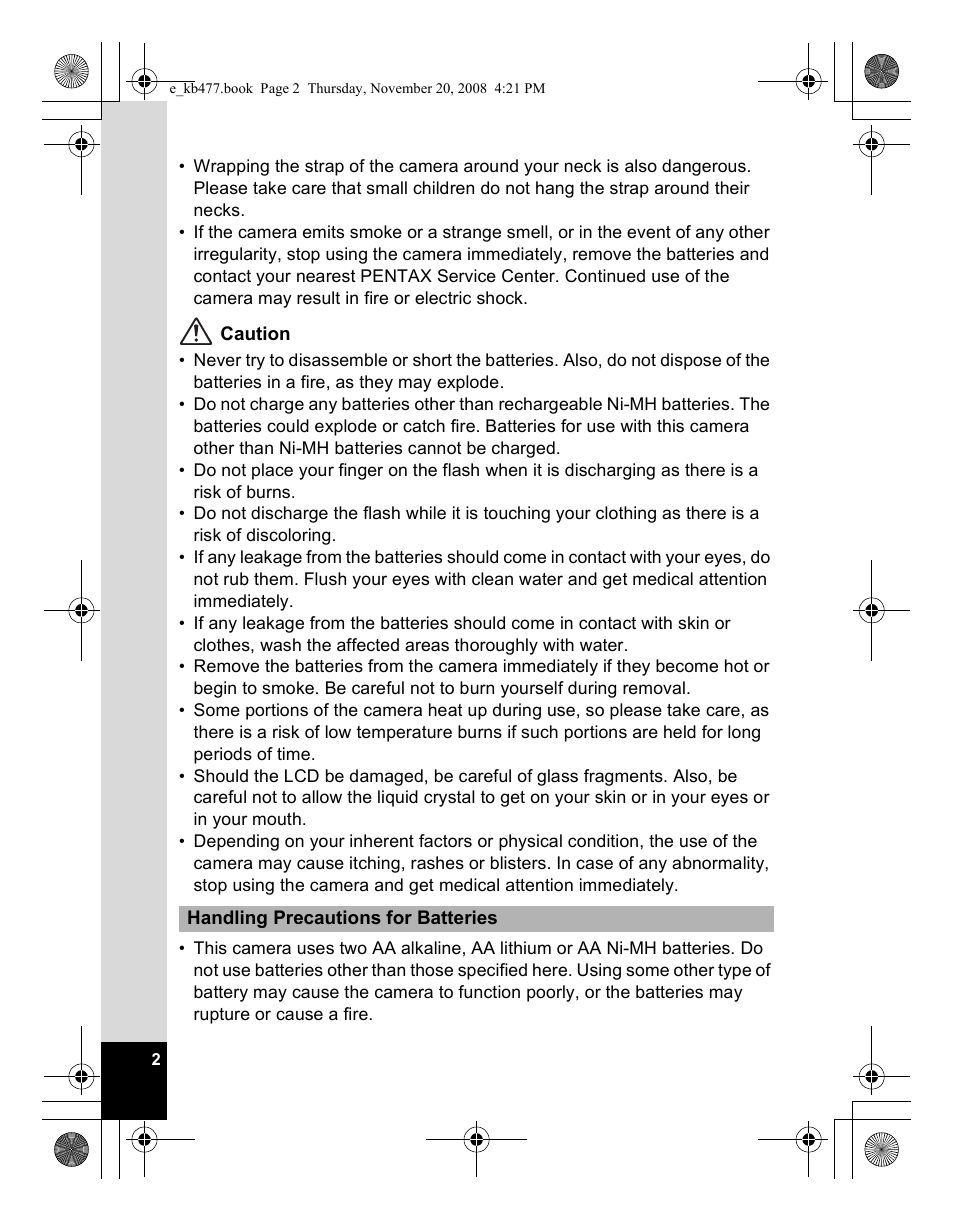 Pentax Optio E70 User Manual | Page 4 / 225