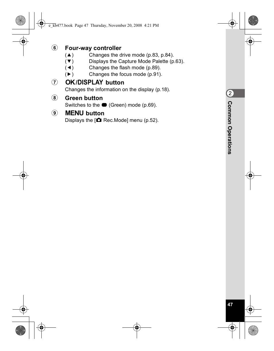 Pentax Optio E70 User Manual | Page 49 / 225