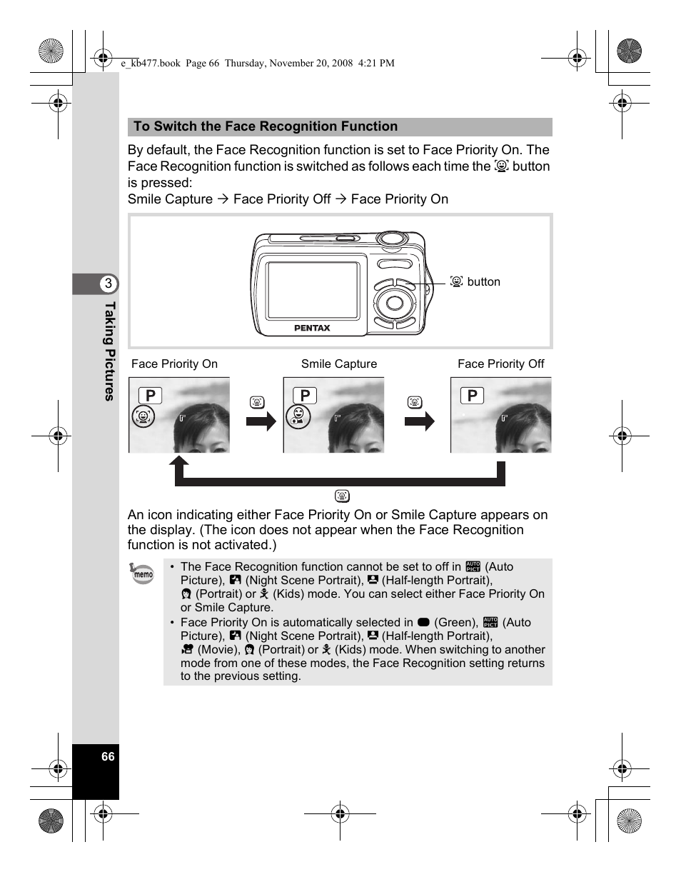 Pentax Optio E70 User Manual | Page 68 / 225