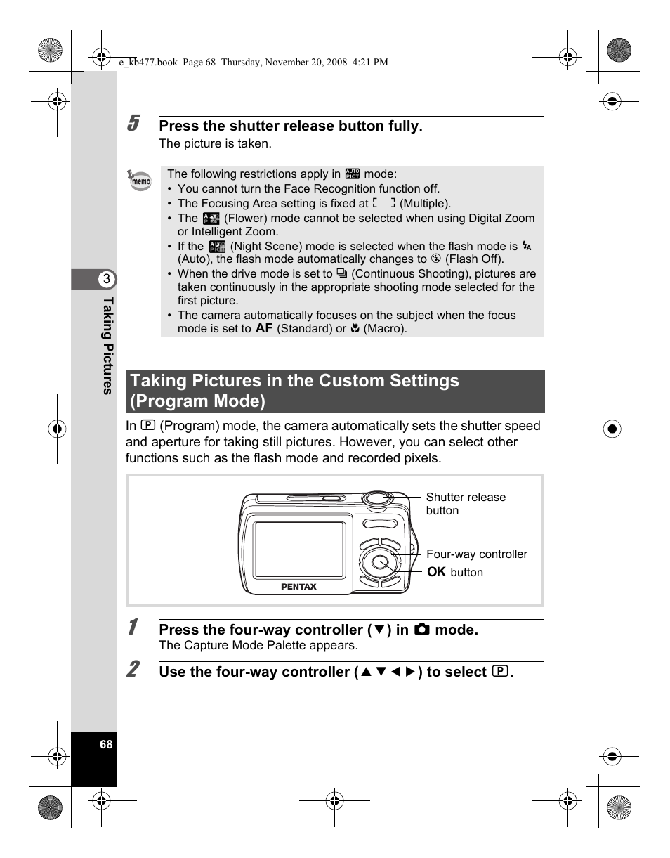 Pentax Optio E70 User Manual | Page 70 / 225