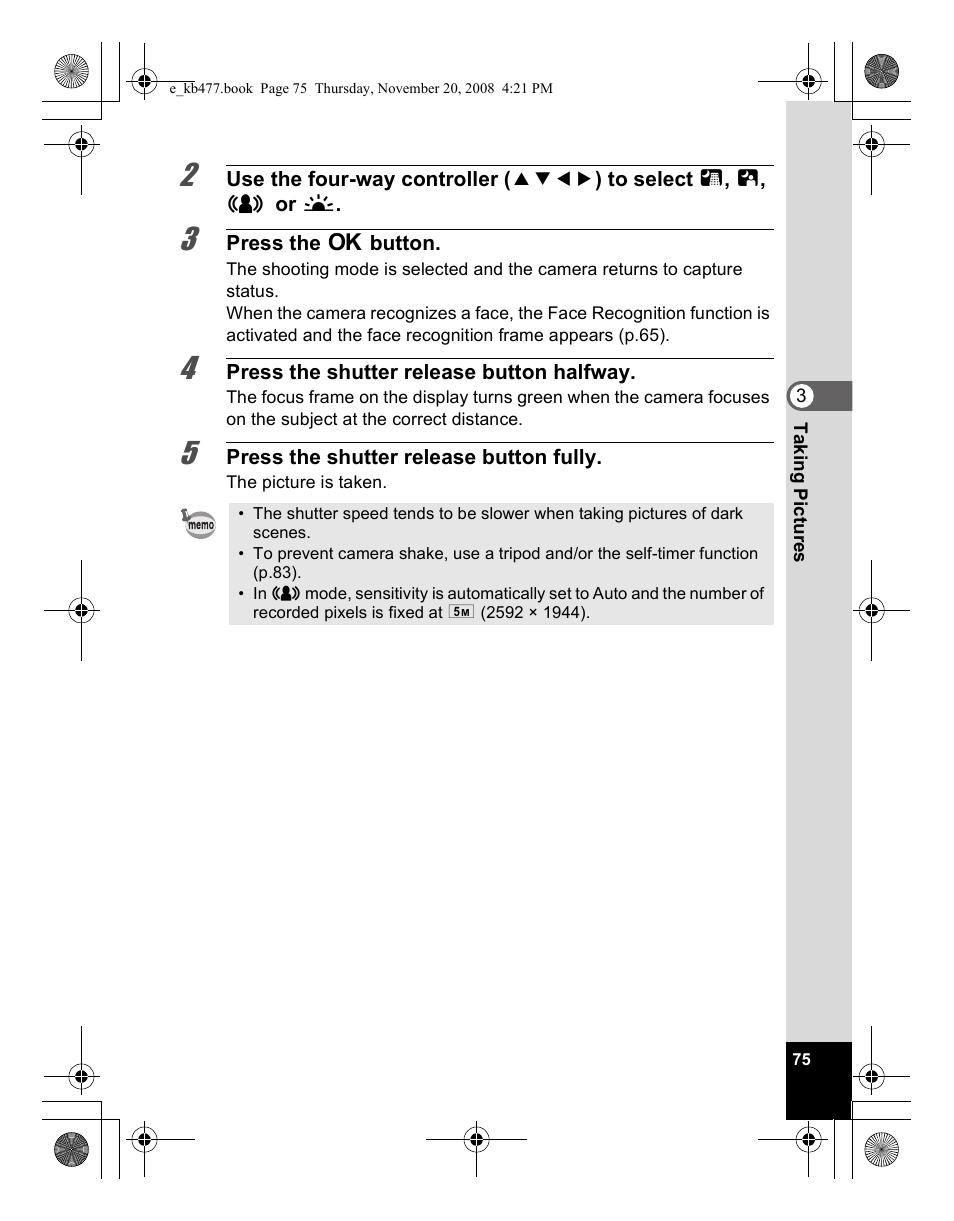 Pentax Optio E70 User Manual | Page 77 / 225