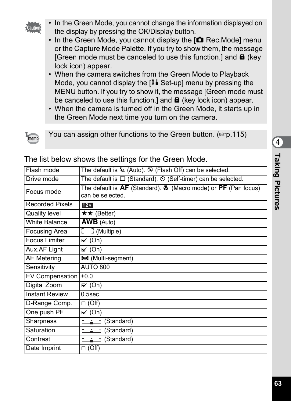 Pentax Optio S12 User Manual | Page 65 / 216