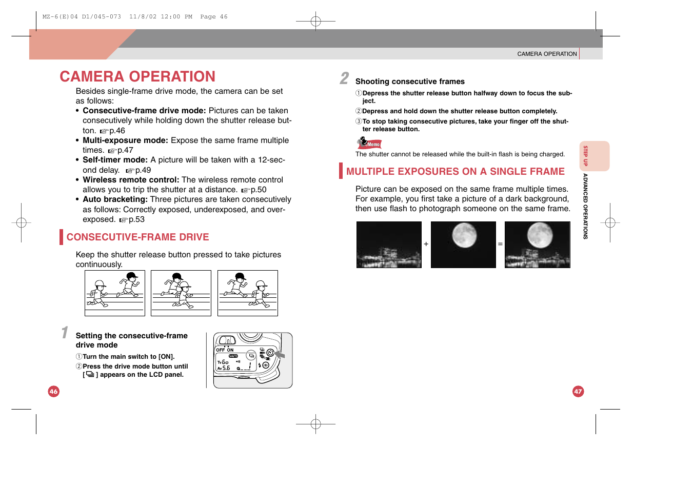 Camera operation | Pentax MZ-6 User Manual | Page 30 / 77