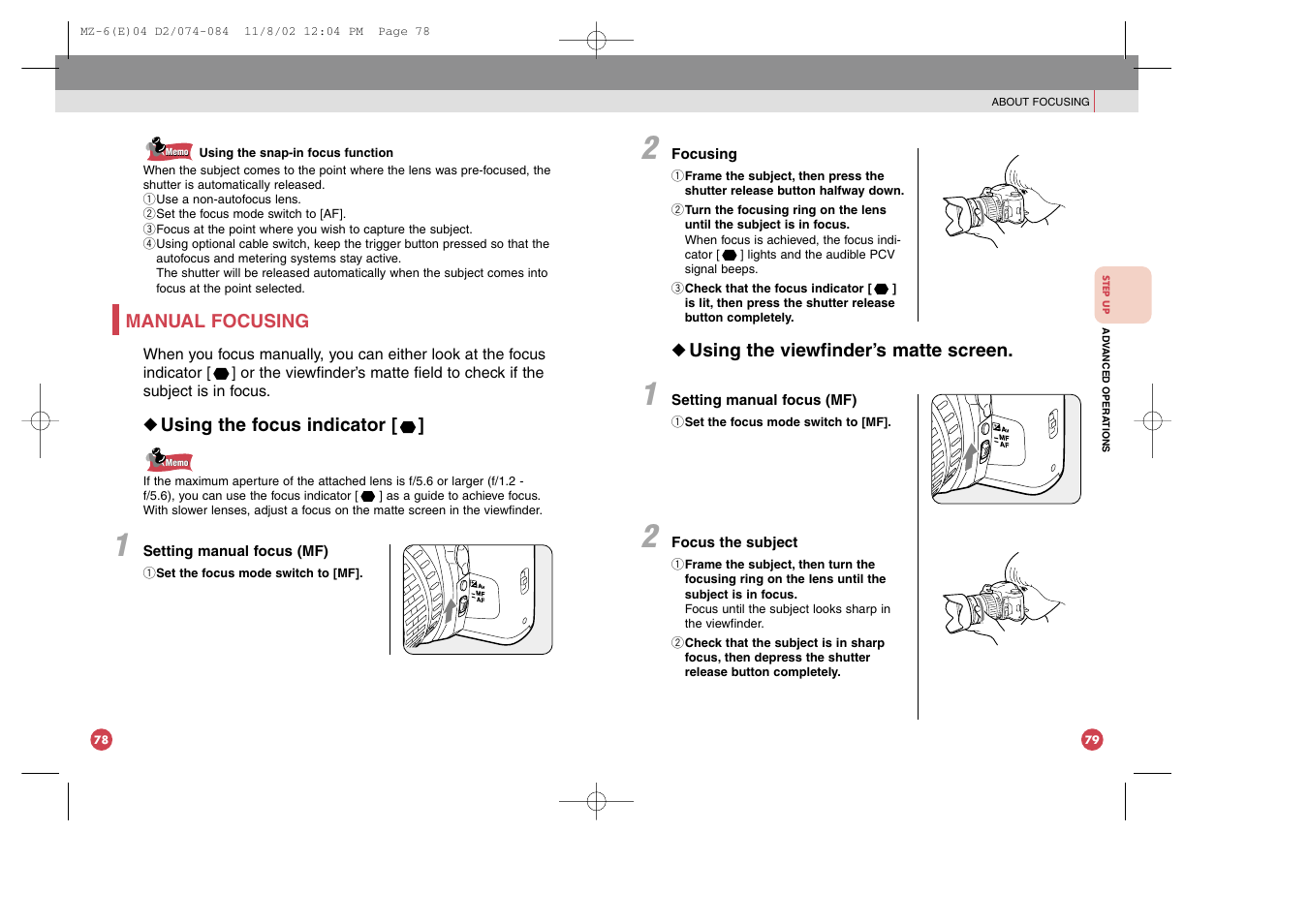 Pentax MZ-6 User Manual | Page 46 / 77