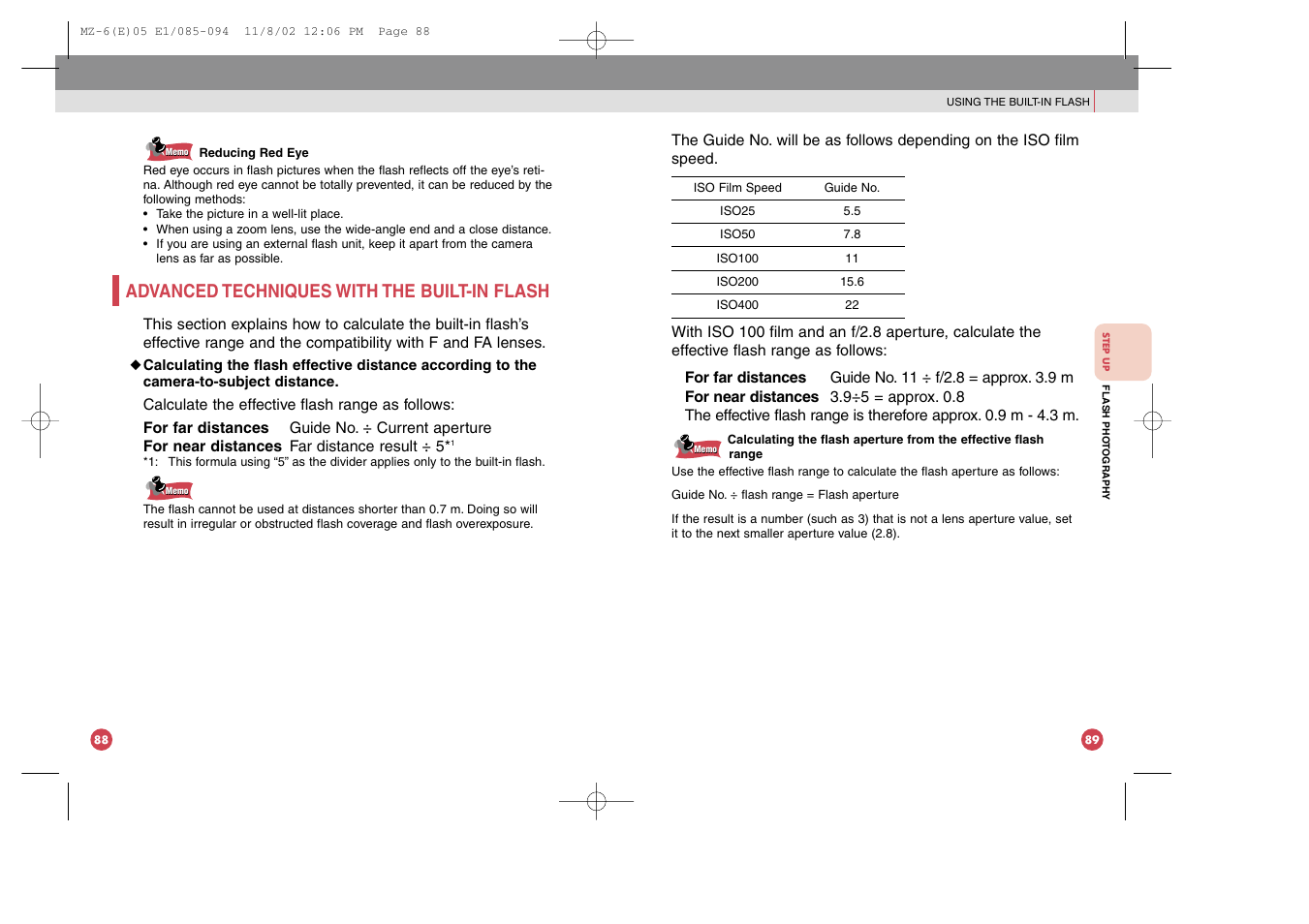 Advanced techniques with the built-in flash | Pentax MZ-6 User Manual | Page 52 / 77