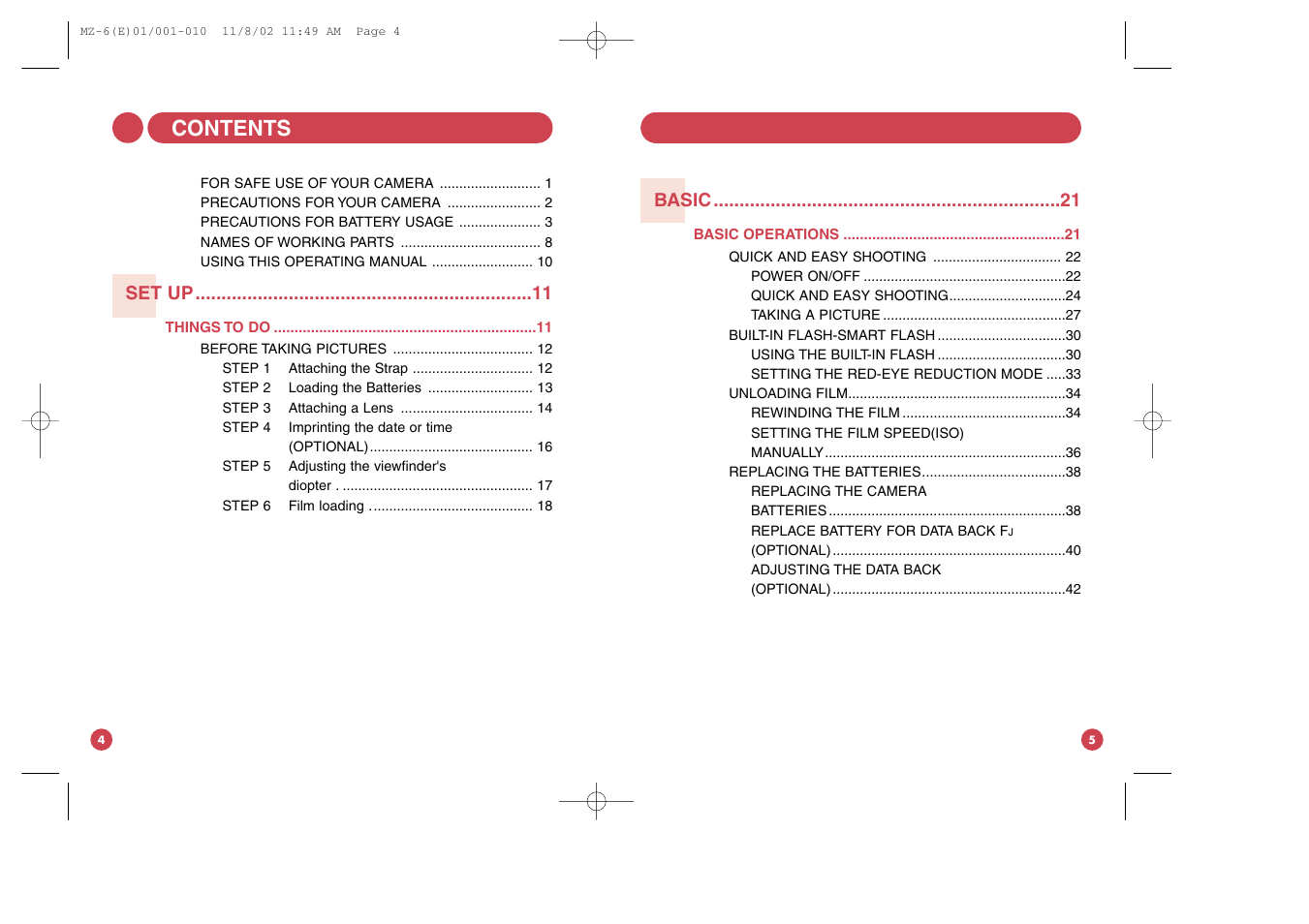 Pentax MZ-6 User Manual | Page 6 / 77