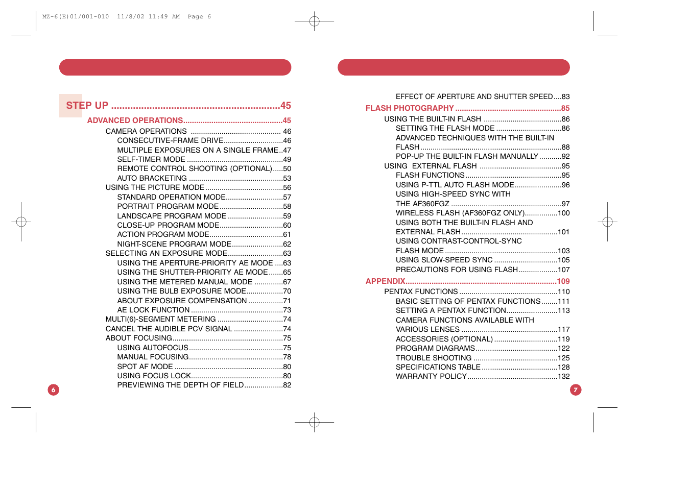 Pentax MZ-6 User Manual | Page 7 / 77