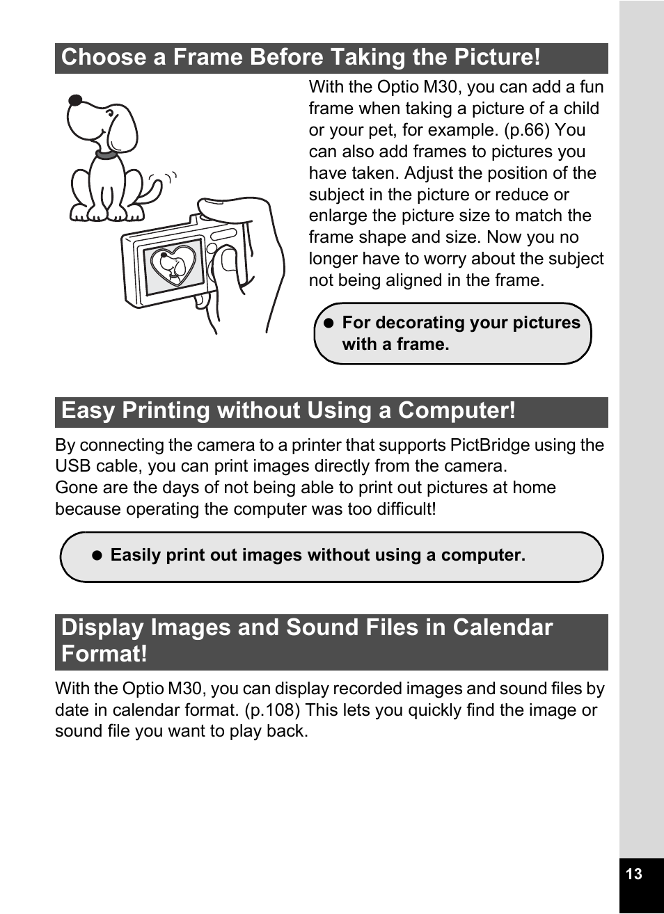 Pentax Optio M30 User Manual | Page 15 / 188