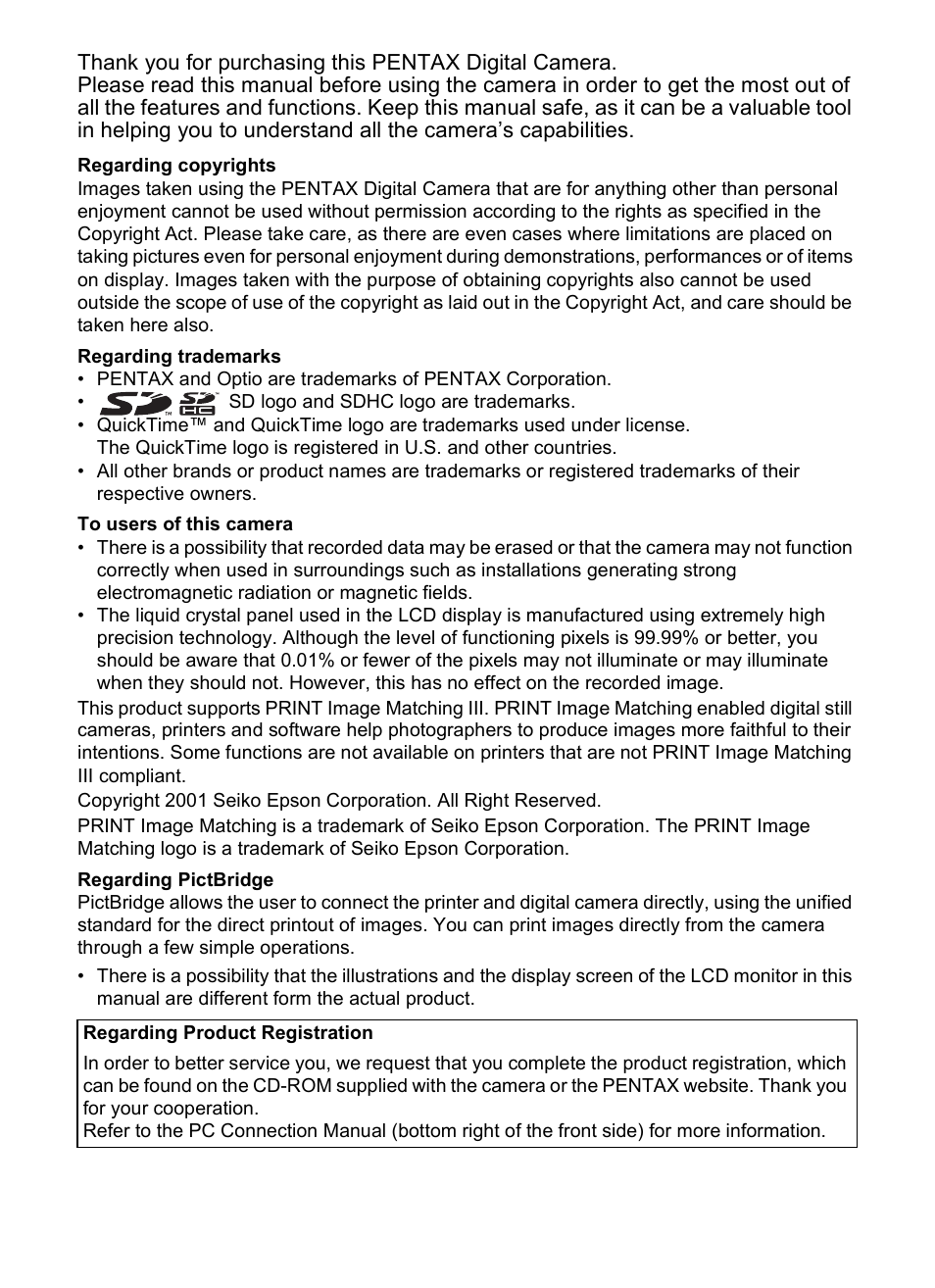 Pentax Optio M30 User Manual | Page 2 / 188