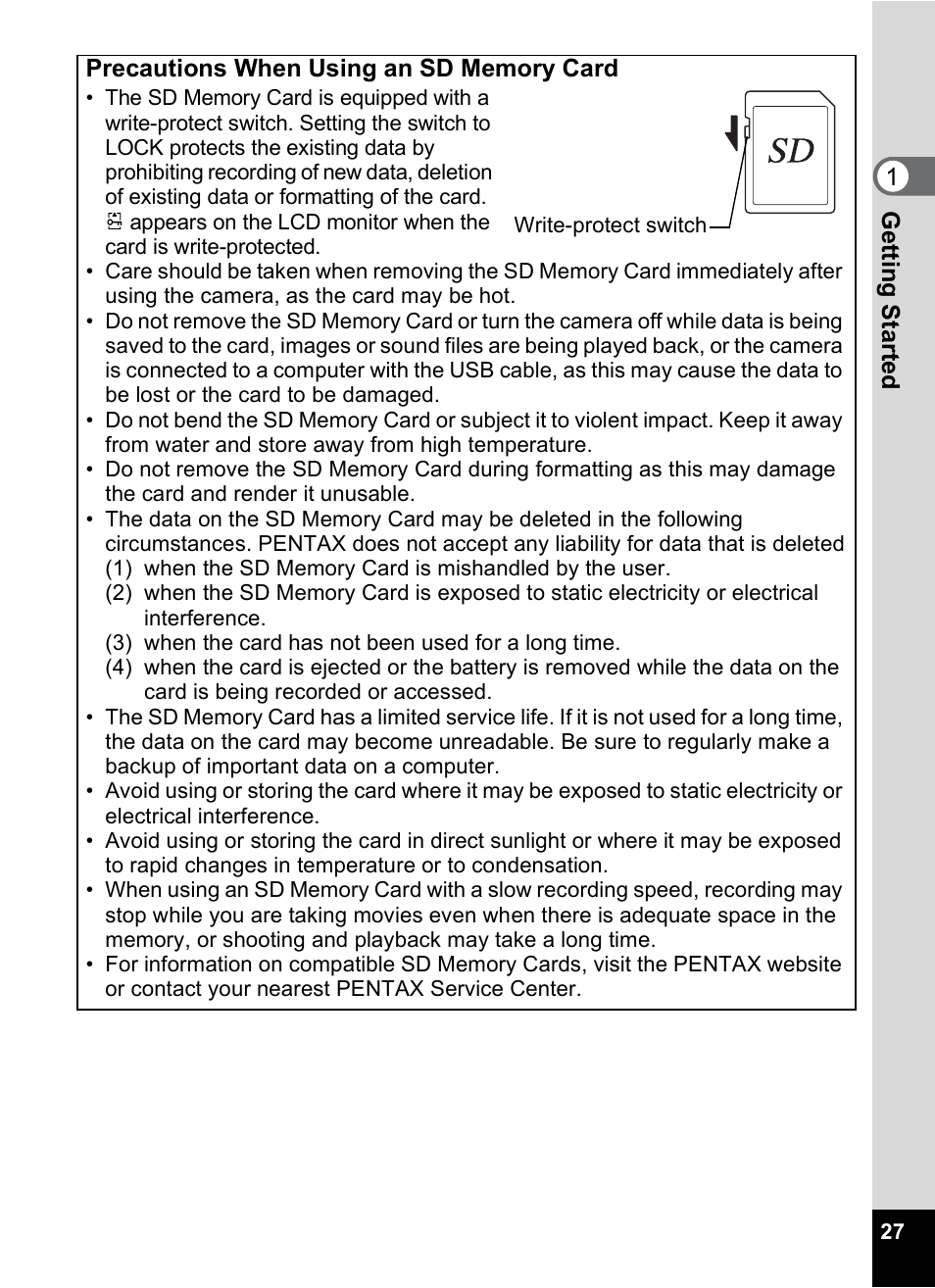 Pentax Optio M30 User Manual | Page 29 / 188